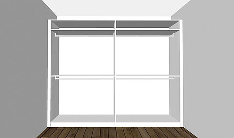 Closet with 2 sections